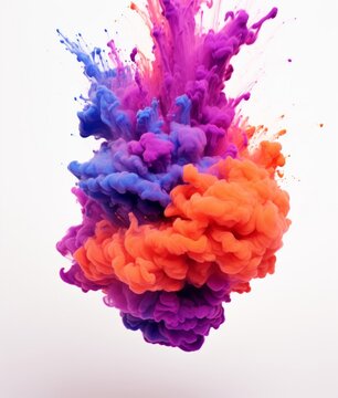 A vibrant explosion of colors suspended in mid-air