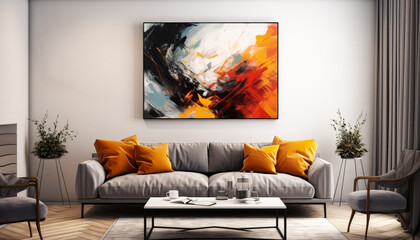 Large Abstract Painting for Living Room Wall Decor