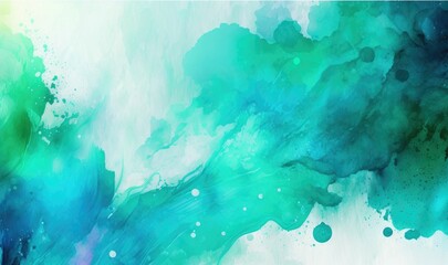 Abstract Watercolor Background in Teal Hue: A Vibrant and Serene Canvas for Artistic Expression