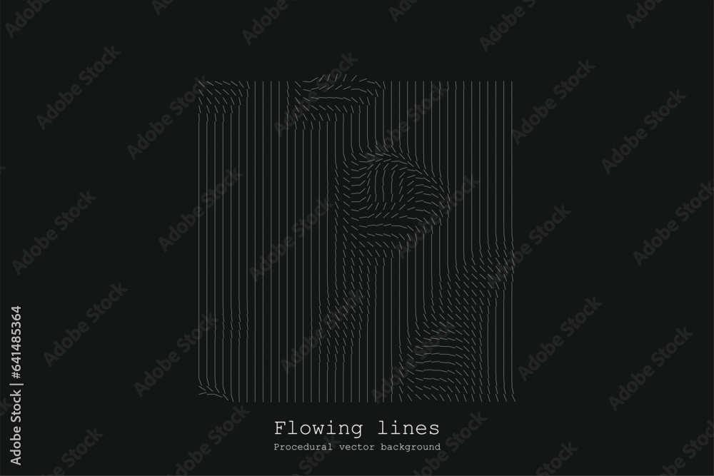 Poster abstract line matrix pattern. noise flow dynamic.