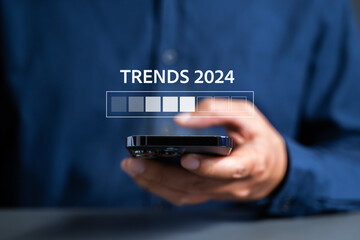 TRENDS 2024, Trends of SEO 2024, trends in 2024 with loading bar.