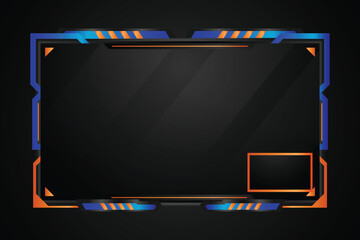 Abstract blue and orange overlay live stream esport gaming concept