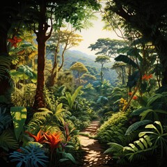 Fototapeta premium a path through a forest