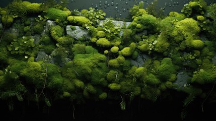 Obraz na płótnie Canvas a mossy rock with water drops