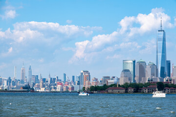 Manhattan skyline viewed from Liberty State Park in summer