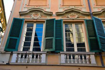 Obraz premium ancient buildings in the historic center of Genoa Italy