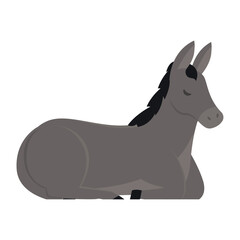Isolated cute donkey sketch character Vector