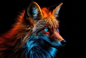 a close up of a fox