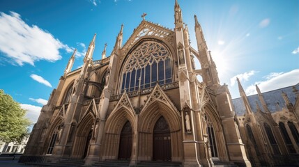 a large building with a large window