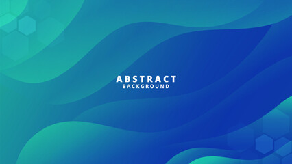 Abstract Gradient Green Blue liquid background. Modern background design. Dynamic Waves. Fluid shapes composition. Fit for website, banners, brochure, posters