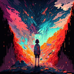 Embracing Psychedelic Letting Go Through Pixel Art Anime