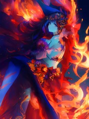 Beautiful spirit princesses: Vibrant Flames and Radiant Princess | Generative AI