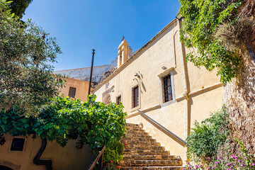 Fototapeta na wymiar View of Moni Kapsa monastery in the southeast of the island of Crete Greece