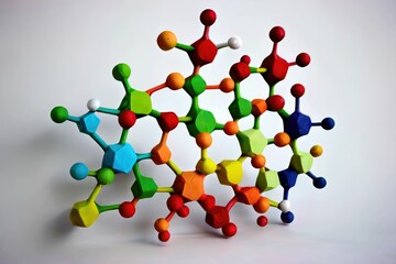 Gross Molecule Model: Vibrant Colors and Matte Surface for Clear Shape Representation