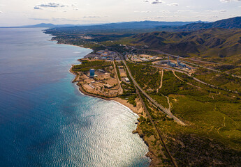 Aerial view of Central Nuclear Vandellòs station near Tarragona in Spain
