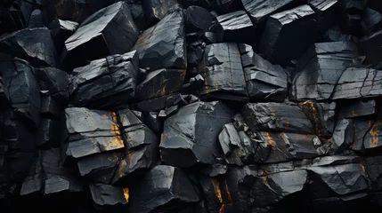 Foto op Plexiglas pile of coal HD 8K wallpaper Stock Photographic Image © AA