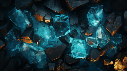 blue and yellow HD 8K wallpaper Stock Photographic Image