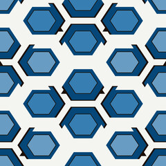 Contemporary honeycomb geometric pattern. Repeated hexagon ornament. Modern mosaic tiles. Seamless surface print