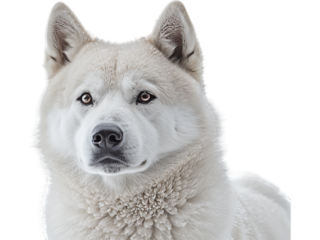 Akita's Contemplative Gaze, No Background