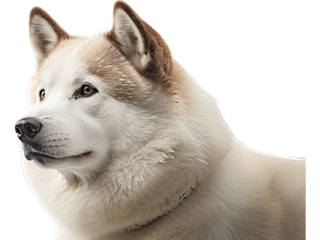 Akita's Contemplative Gaze, No Background