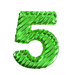 Ribbed green symbol. number 5