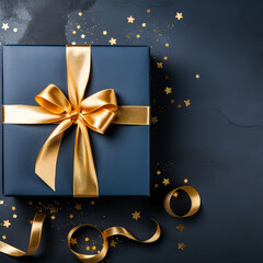 Opening a Gift Box A Photo-Realistic Illustration, Chic Gold Gift Box Illustration with Intricate Details