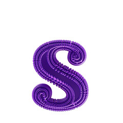 Small spheres on the dark purple symbol. letter s