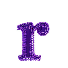 Small spheres on the dark purple symbol. letter r