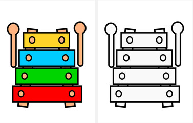 Xylophone coloring page for kids.