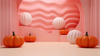 Halloween Luxury 3d rendered Background pumpkin vibe 