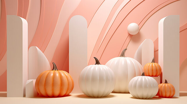 Halloween Luxury 3d rendered Background pumpkin vibe 
