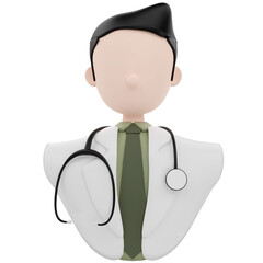 Doctor icon 3D render isolated background