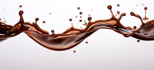 Chocolate splash on a white background. 3d rendering, 3d illustration.