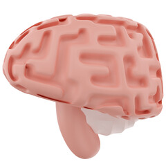 brain 3D render isolated background