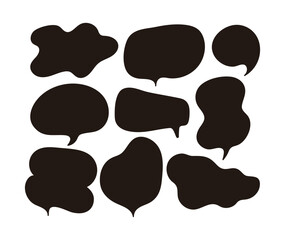Set of hand drawn doodle style speech bubble, chat, story and message illustrations.