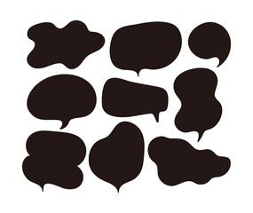 Set of hand drawn doodle style speech bubble, chat, story and message illustrations.
