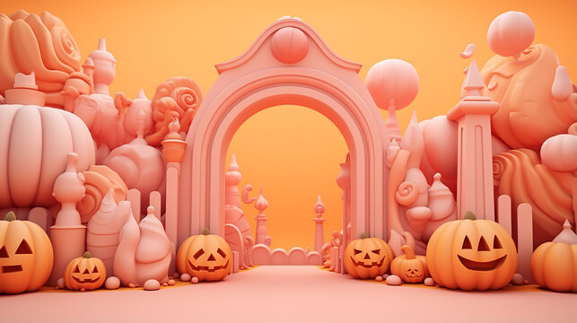 Halloween 3d rendered Luxury Background wallpaper 