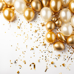 Obraz na płótnie Canvas Radiant Jubilation Golden Balloons and Balloons Clipart Artistry, Glittering Gala Gold Celebration and Balloon Extravaganza