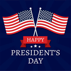 Isolated pair of flags of United States President day Vector