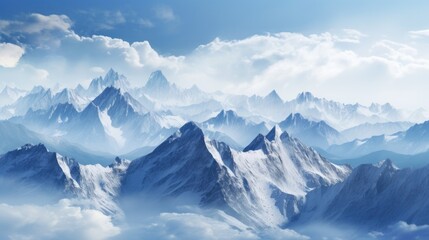 Fototapeta na wymiar mountain range with receding snow caps, signifying the effect of global warming generative ai