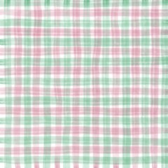 Pink Green Gingham Check Hand Drawn Background