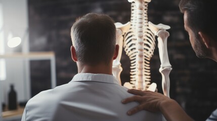 chiropractor adjusting a patient's spine generative ai - obrazy, fototapety, plakaty