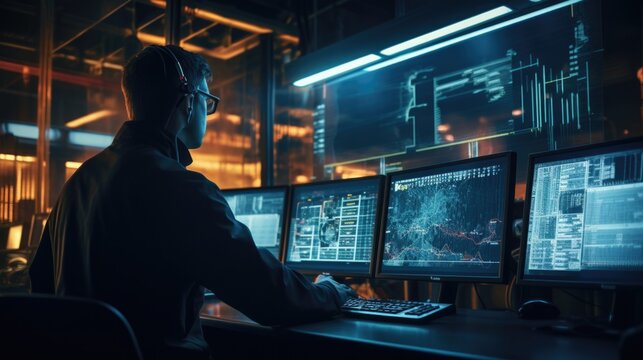 petroleum engineer analyzing oil well data generative ai