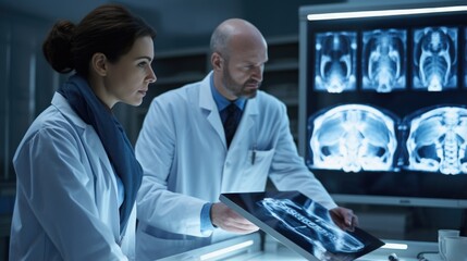 radiologist examining an X-ray generative ai