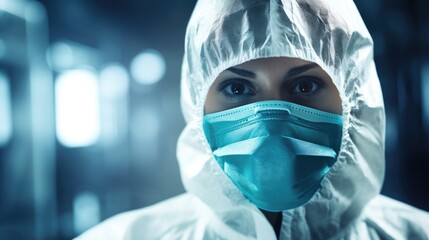 infectious disease specialist wearing a protective suit generative ai