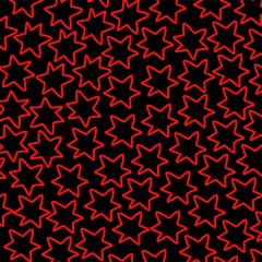 seamless pattern with red stars