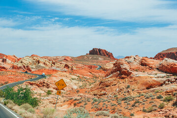Fototapeta premium Road to Red Rock Canyon in Nevada State