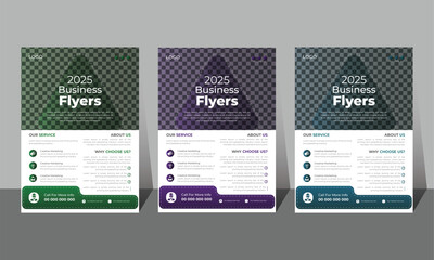 Modern design template for your design, Business Flyer Layout in 3 Colors, a4 flyer template.