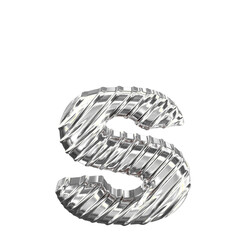 Ribbed silver symbol. letter s