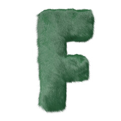 Symbol made of green grass. letter f